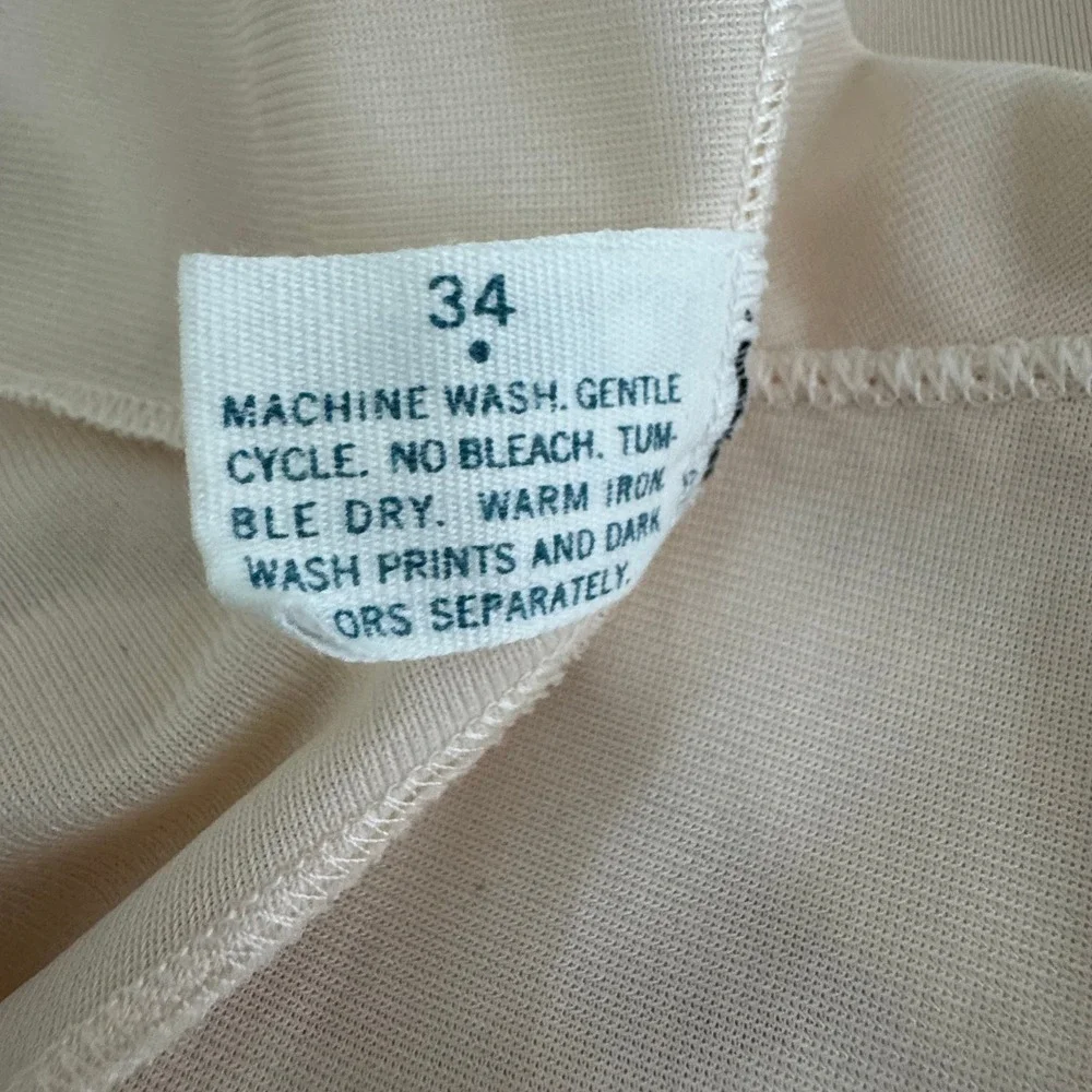 Vintage Lorraine Maxi Peach/Cream Maxi Slip Size 34 - Picture 10 of 10